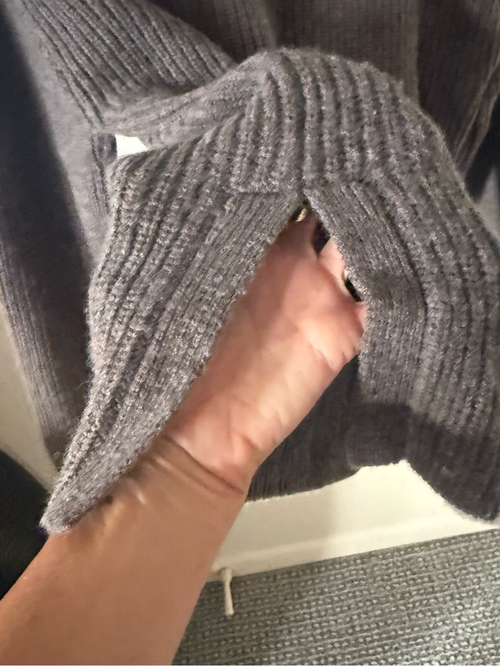 Rails grey Ribbed V-Neck Collared Sweater - Picture 5 of 6